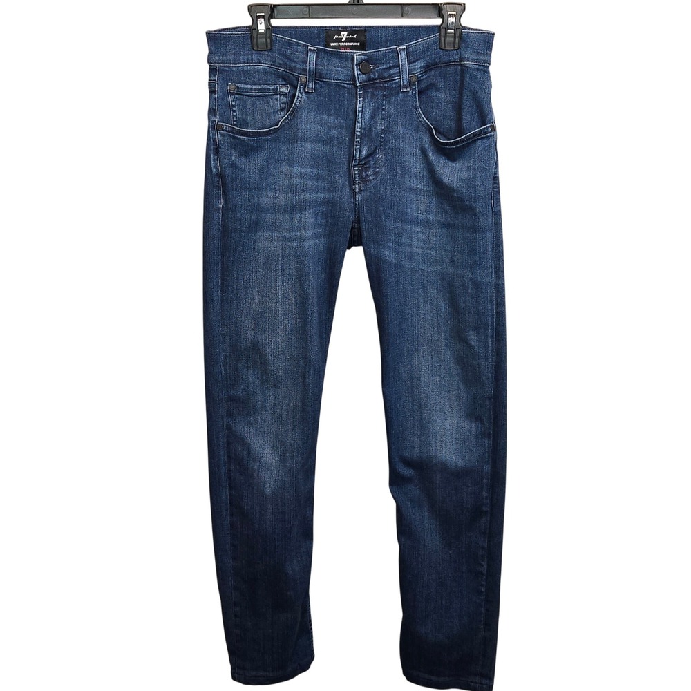 7 For All Mankind Luxe Performance Plus Jeans‎ Mens 31 Dark Blue Slim Tapered